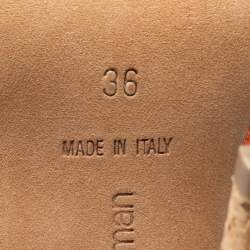 Pre Owned Alexandre Birman Orange Leather Peep Toe Pumps Size 36