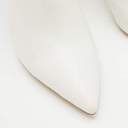 Pre Owned Alexandre Birman White Leather Amaliah Mules Size 38