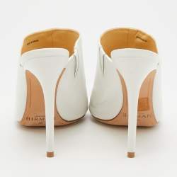 Pre Owned Alexandre Birman White Leather Amaliah Mules Size 38
