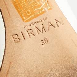 Pre Owned Alexandre Birman White Leather Amaliah Mules Size 38