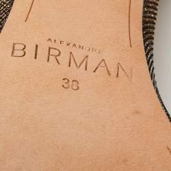 Alexandre Birman Black/Gold Lurex Fabric Clarita Bow Ankle Wrap Sandals Size 38