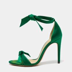 Alexandre Birman Green Satin Lovely Clarita Sandals Size 36.5