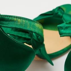 Alexandre Birman Green Satin Lovely Clarita Sandals Size 36.5
