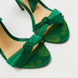 Alexandre Birman Green Satin Lovely Clarita Sandals Size 36.5