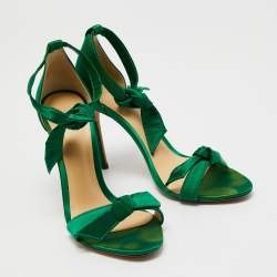 Alexandre Birman Green Satin Lovely Clarita Sandals Size 36.5