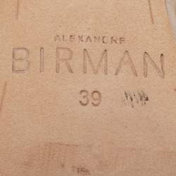 Pre Owned Alexandre Birman Beige Suede Lolita Ankle Tie Sandals Size 39