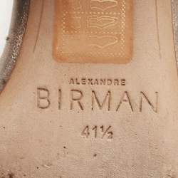 Alexandre Birman Metallic Leather and PVC Clarita Slide Sandals Size 41.5