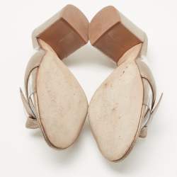Alexandre Birman Metallic Leather and PVC Clarita Slide Sandals Size 41.5