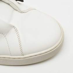 Alexandre Birman White/Black Leather and Suede Bow Clarita Sneakers Size 37