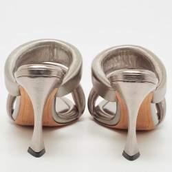 Alexandre Birman Metallic Leather Lilla Slide Sandals Size 40