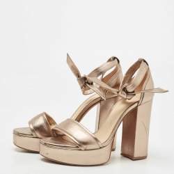 Alexandre Birman Metallic Leather Celine Sandals Size 38