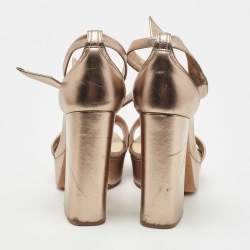 Alexandre Birman Metallic Leather Celine Sandals Size 38