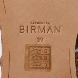 Pre Owned Alexandre Birman Brown Leather Braided Accents Flat Sandals Size 39