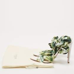 Pre Owned Alexandre Birman Multicolor Fabric Kacey Knot Detail Ankle Wrap Sandals Size 37