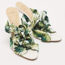 Pre Owned Alexandre Birman Multicolor Fabric Kacey Knot Detail Ankle Wrap Sandals Size 37