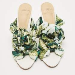 Pre Owned Alexandre Birman Multicolor Fabric Kacey Knot Detail Ankle Wrap Sandals Size 37