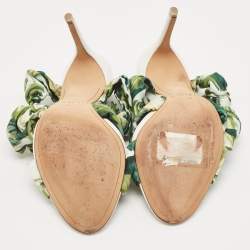 Pre Owned Alexandre Birman Multicolor Fabric Kacey Knot Detail Ankle Wrap Sandals Size 37