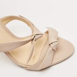 Alexandre Birman Beige Leather Ankle Strap Sandals Size 37