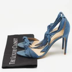 Pre Owned Alexandre Birman Blue Denim Ankle Strap Sandals Size 38.5