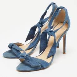 Pre Owned Alexandre Birman Blue Denim Ankle Strap Sandals Size 38.5