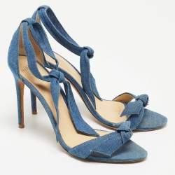 Pre Owned Alexandre Birman Blue Denim Ankle Strap Sandals Size 38.5