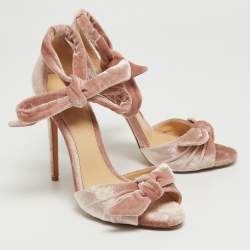 Alexandre Birman Pink Velvet Clarita Sandals Size 37.5