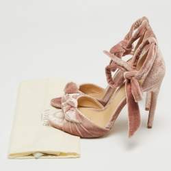 Alexandre Birman Pink Velvet Clarita Sandals Size 37.5