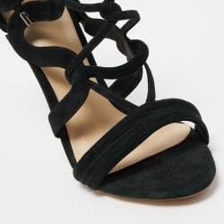 Alexandre Birman Black Suede Elenara Sandals Size 41