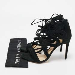 Alexandre Birman Black Suede Elenara Sandals Size 41