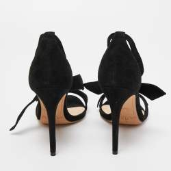 Alexandre Birman Black Suede Clarita Ankle Wrap Sandals Size 35