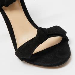 Alexandre Birman Black Suede Clarita Ankle Wrap Sandals Size 35