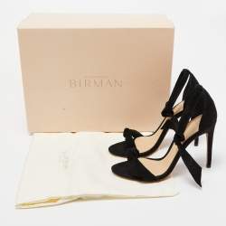Alexandre Birman Black Suede Clarita Ankle Wrap Sandals Size 35