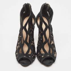 Alexandre Birman Black Mesh and Suede  Ankle Strap Sandals Size 36