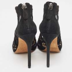 Alexandre Birman Black Mesh and Suede  Ankle Strap Sandals Size 36