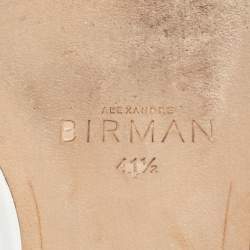 Pre Owned Alexandre Birman White Leather Vicky Flat Slides Size 41.5