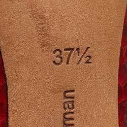 Pre Owned Alexandre Birman Red Python Leather Pumps Size 37.5