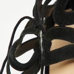 Alexandre Birman Black Suede Cut Out Strappy Sandals Size 40