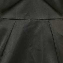 Pre Owned Alexandre Vauthier Black Satin Ruffled V-Neck Mini Dress M