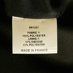 Pre Owned Alexandre Vauthier Black Satin Ruffled V-Neck Mini Dress M