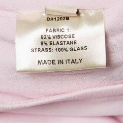 Alexandre Vauthier Pink Crystal Embellished Draped Mini Dress M
