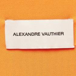 Alexandre Vauthier Orange Jersey V-Neck Bodysuit M