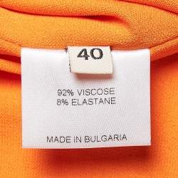 Alexandre Vauthier Orange Jersey V-Neck Bodysuit M