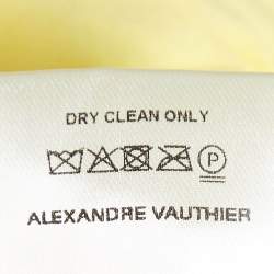 Alexandre Vauthier Yellow Studded Jersey Plunged Maxi Dress S