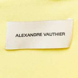 Alexandre Vauthier Yellow Studded Jersey Plunged Maxi Dress S