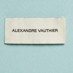 Alexandre Vauthier Blue Studded Jersey Drape Style Maxi Dress S