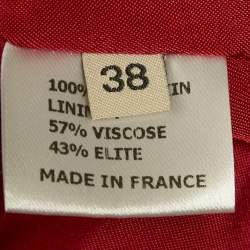 Alexandre Vauthier Red Lambskin Leather Mini Dress S