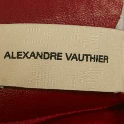 Alexandre Vauthier Red Lambskin Leather Mini Dress S