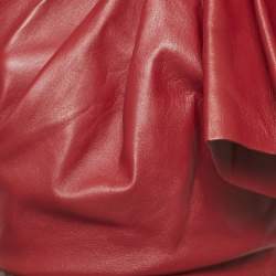 Alexandre Vauthier Red Lambskin Leather Mini Dress S