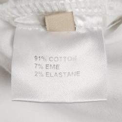 Pre Owned Alexandre Vauthier White Denim Frayed Detail Denim Jacket XS