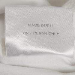 Pre Owned Alexandre Vauthier White Denim Frayed Detail Denim Jacket XS